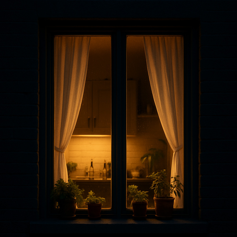 kitchen window with plants